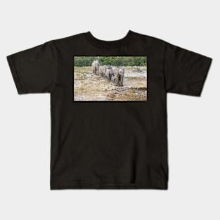 Elephants in a line. Kids T-Shirt